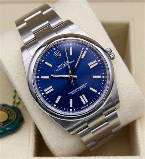 rolex oyster perpetual blue face replica|Rolex Oyster Perpetual 41mm celebration.